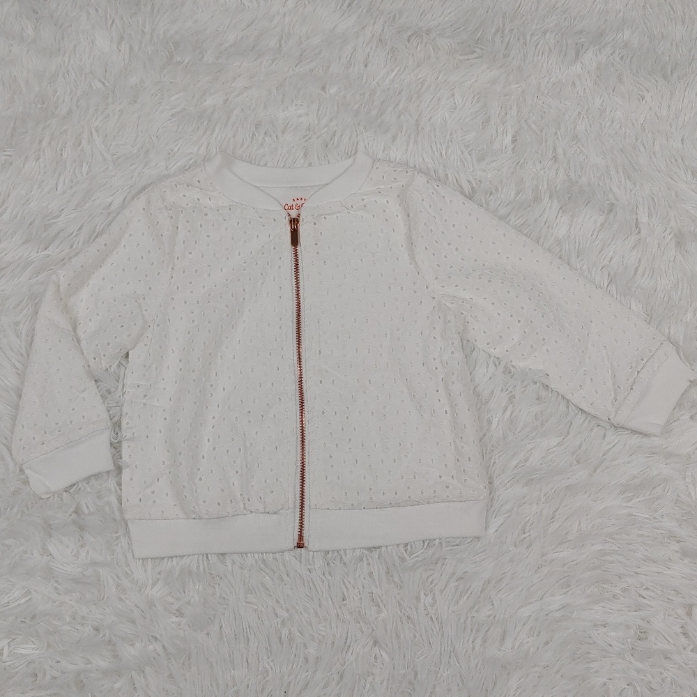 Cat & Jack White Zip up Jacket 18M